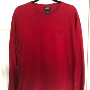 Red Long Sleeve Ralph Lauren Polo Tee